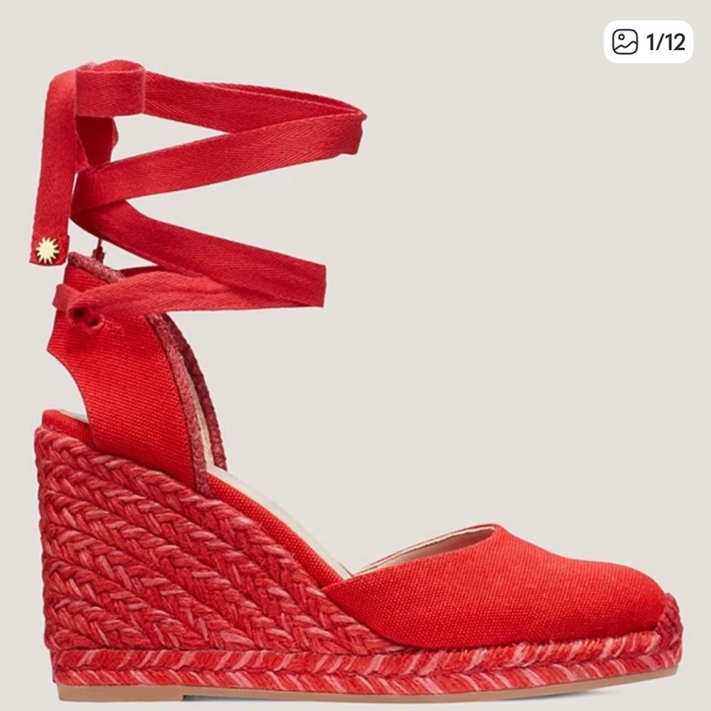 Stuart Weitzman Red Espadrille Wedges